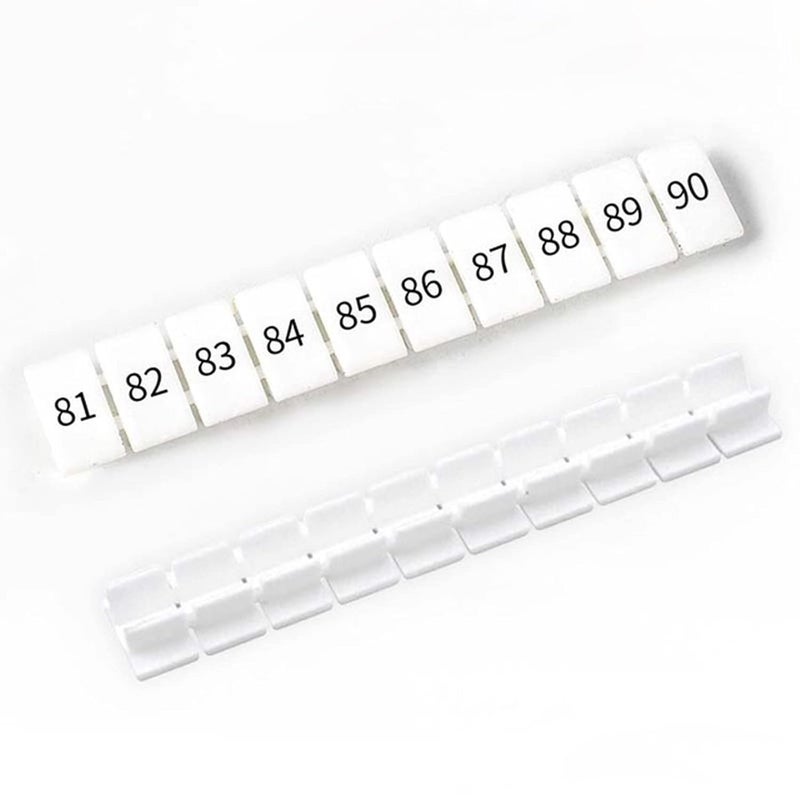 Erayco 20 Pcs Terminal Marker Strip - Terminal Blocks Labels Marking Tags Mark Bar for UK2.5B/UK5N /UDK4/ UKK5 DIN Rail Terminal Label (81-90) - Image 1